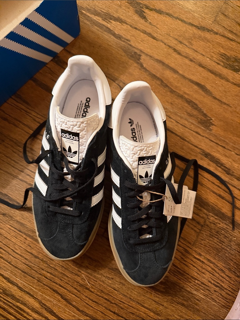 adidas Women's Black and White Suede Gazelle Sneakers